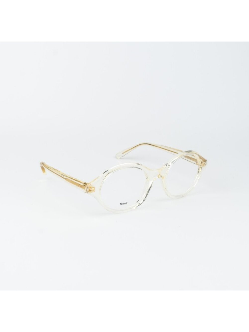 Loewe Women Eyeglasses Beige Demo Round LW50098I SLIM 057 NEW AUTHENTIC